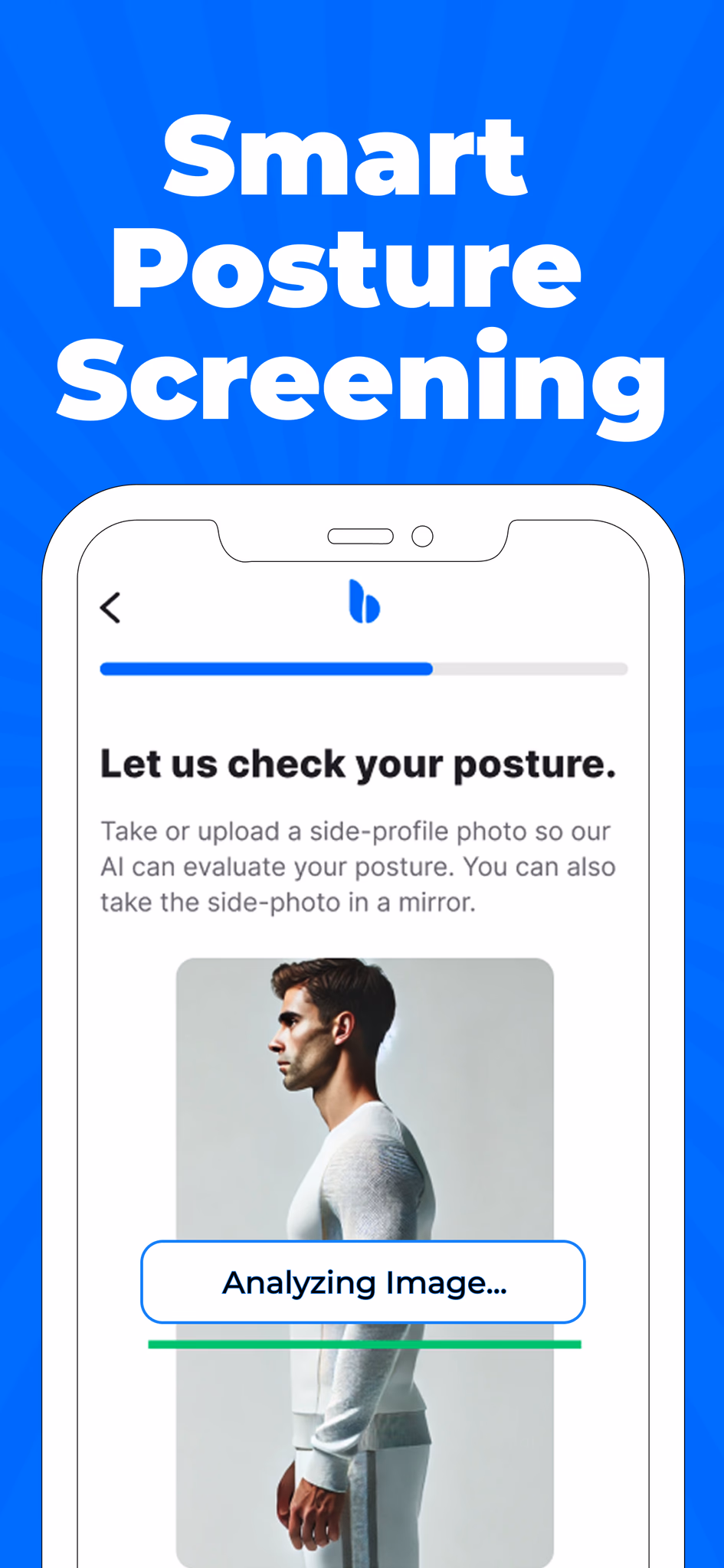 Smart posture screening in the Backed app